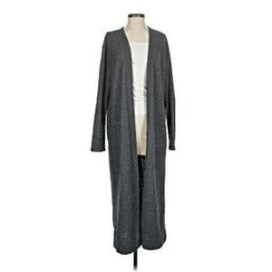 Free People S Open Front Waterfall Cardigan Sweater Gray Long Duster Lagenlook